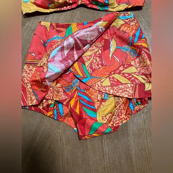 VINTAGE NWT 1960’s Swimsuit Paradise Hawaii Bikini Red Tropical Print - Picture 3 of 13